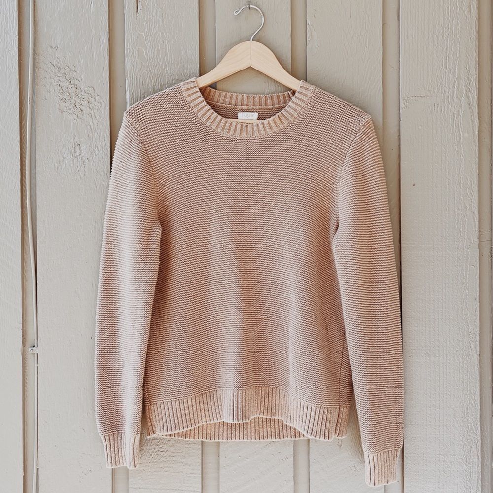 J. Crew Light Brown Long Sleeve Knit Sweater Crewneck Medium